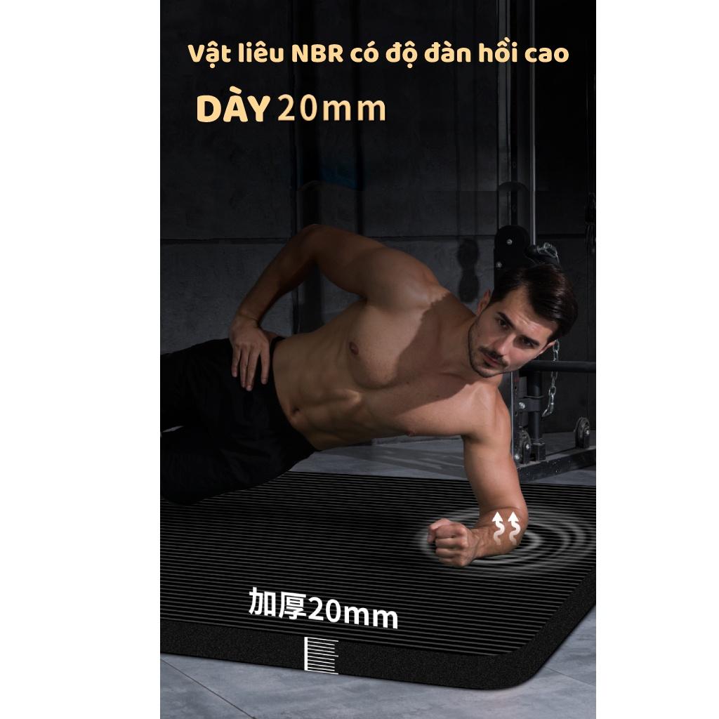 Thảm tập gym yoga tại nhà, siêu dày 20mm, chống trượt, cao su NBR