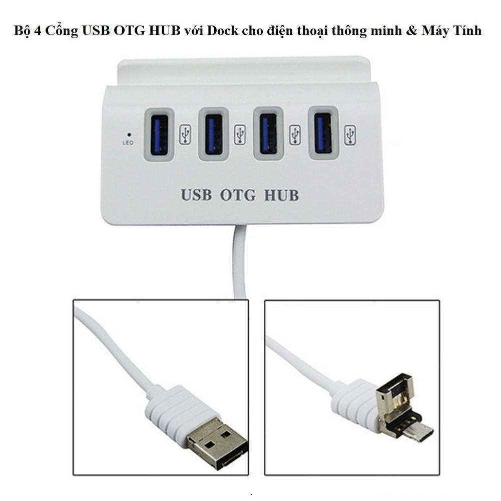 Đầu chia 4 cổng USB OTG Micro 3.0 480Mbps