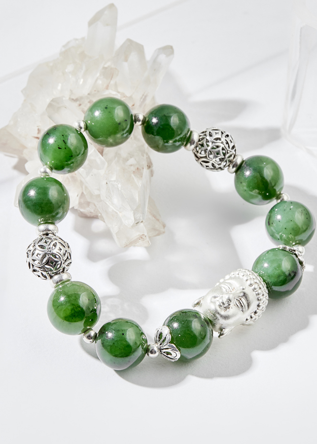 Vòng tay ngọc bích charm phật Ngọc Quý Gemstones