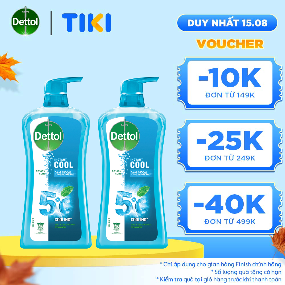 Combo 2 chai sữa tắm Dettol mát lạnh tức thì - Chai 950g