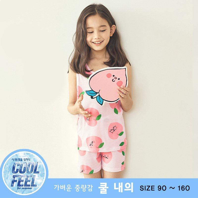 Đồ bộ ba lỗ mặc nhà Cool Feel mịn siêu mỏng mát cho bé gái U4022 - Unifriend Hàn Quốc, Cotton Organic