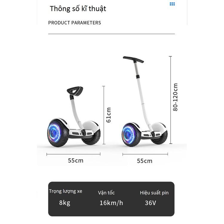 Xe cân bằng điện thông minh - bánh xe địa hình 10 inch- Tặng Kèm tay cầm