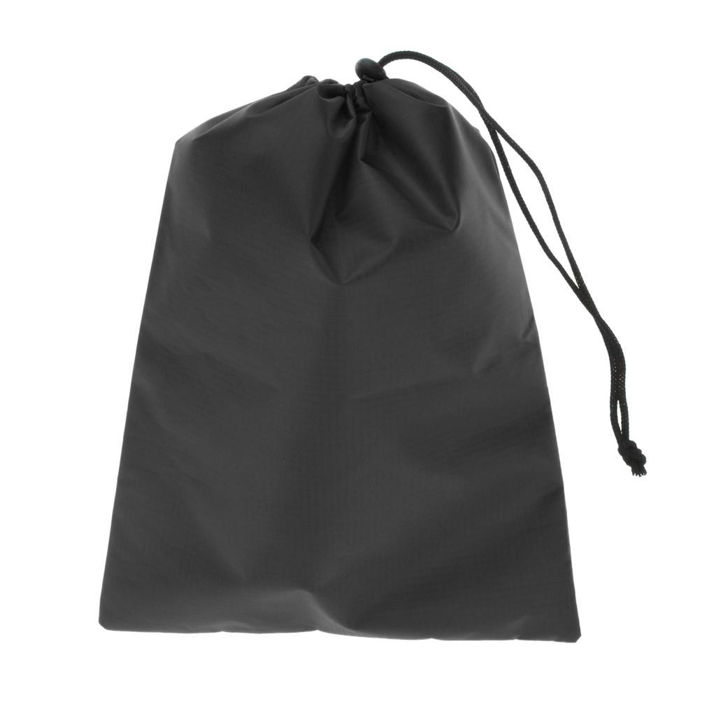 2Pcs Waterproof Drawstring Storage Bag Stuff Bag for Clothes Shoes black