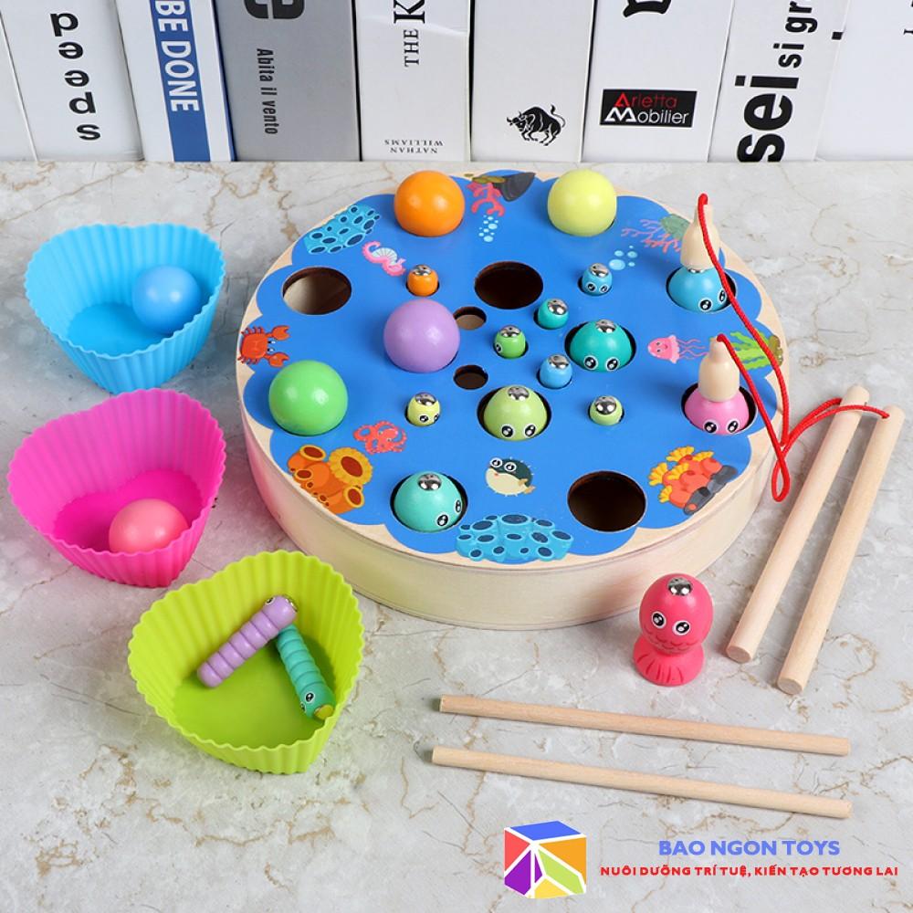 ĐỒ CHƠI CÂU CÁ 4 TRONG 1 MONTESSORI PHÁT TRIỂN KỸ NĂNG VẬN ĐỘNG TINH CHO BÉ