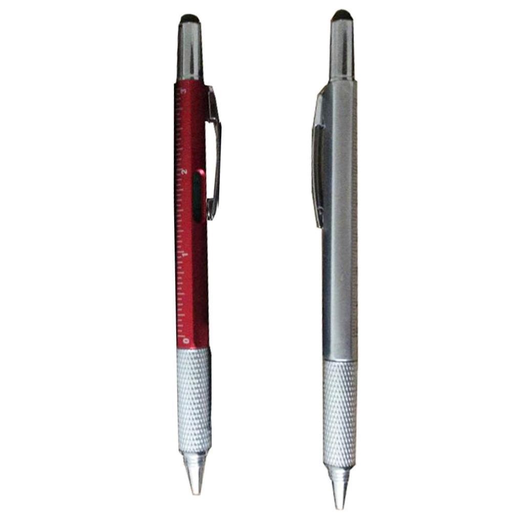 Capacitive Pen Stylus Ballpoint Pen for Samsung iPhone Computer Red+Silver