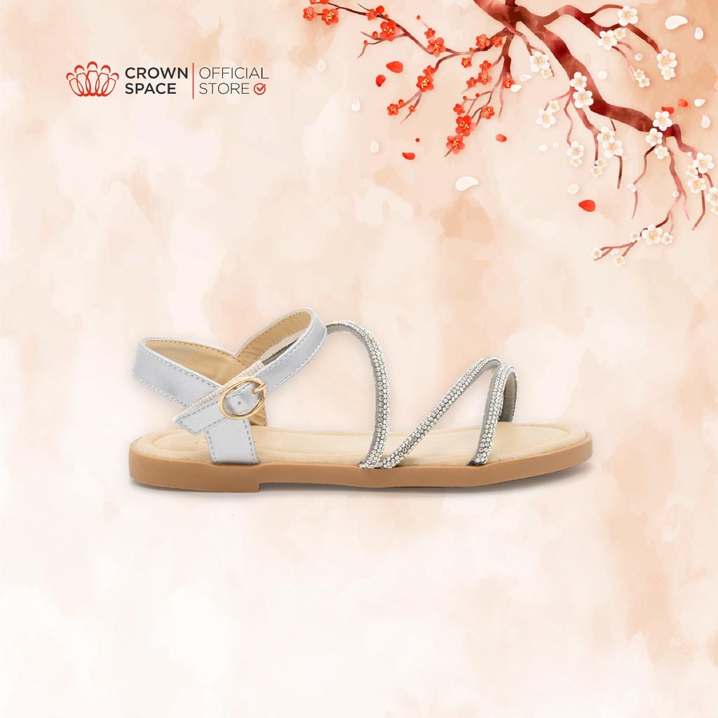 Sandal Đi Học Dành Cho Bé Gái Crown Space Cao Cấp CRUK7038 - Thiết Kế Chuẩn Y Khoa - Chống Hôi Chân - Size 24 đến 29