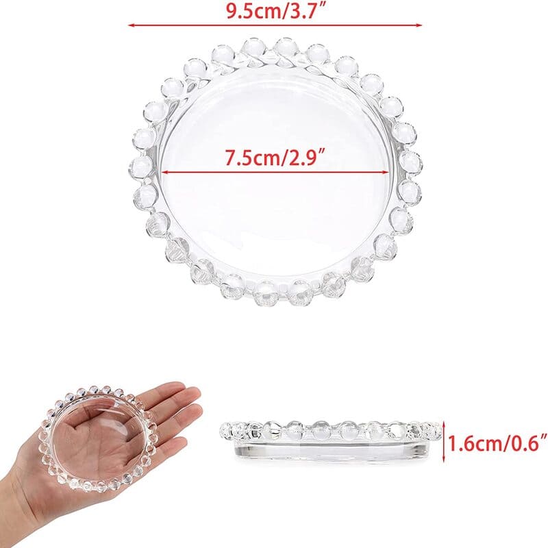 Chân Nến, Ly Đựng Nến, Đĩa Nến Tròn Bằng Thủy Tinh Trong Suốt Decor Trang Trí