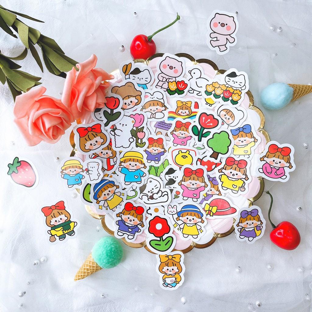  Set 100 sticker dán hình siêu siêu dễ thương - MiuSua