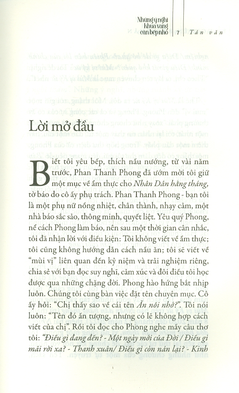 Những Ý Nghĩ Khua Vang Căn Bếp Nhỏ (Tản văn)