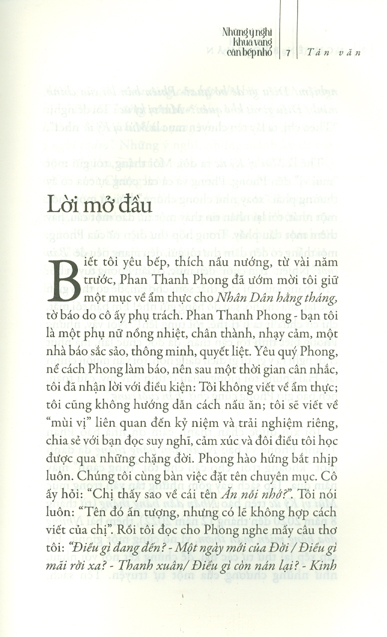 Những Ý Nghĩ Khua Vang Căn Bếp Nhỏ (Tản văn)