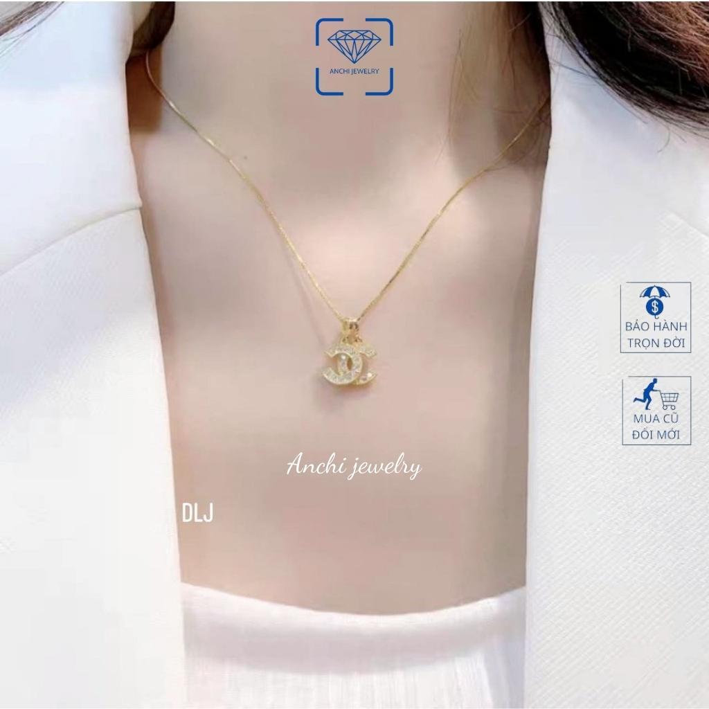 Dây chuyền nữ mặt X bạc 925 mạ vàng thời trang, anchi jewelry, quà tặng bạn gái