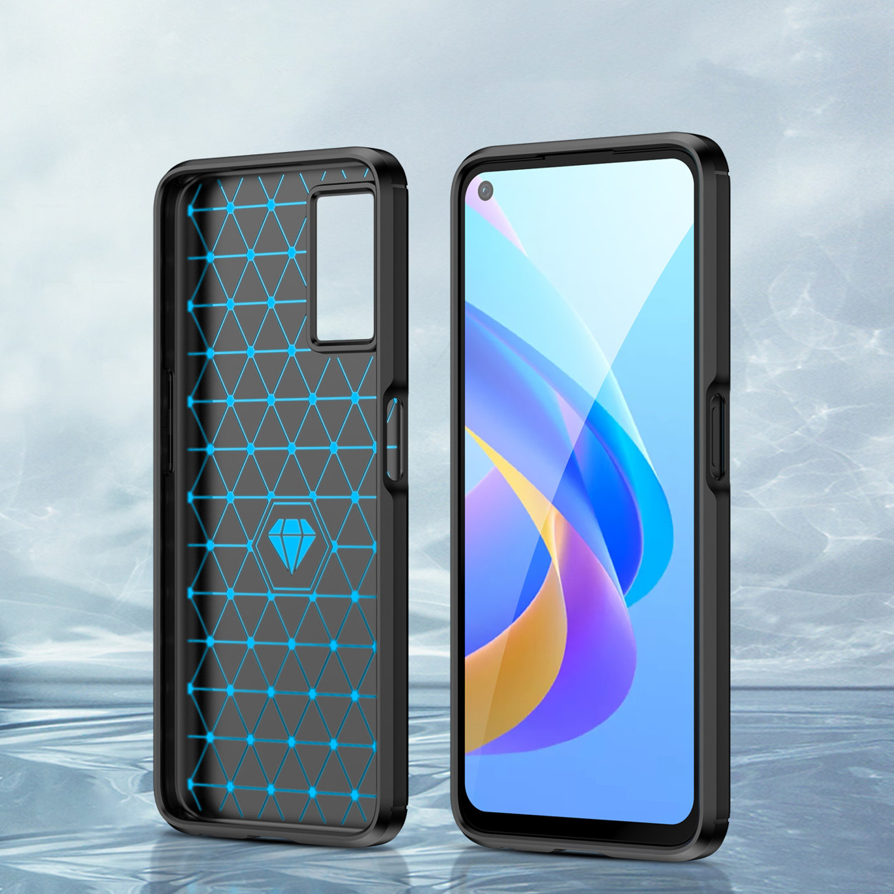 Ốp lưng chống sốc vân kim loại cho Oppo A36 hiệu Likgus - hàng nhập khẩu