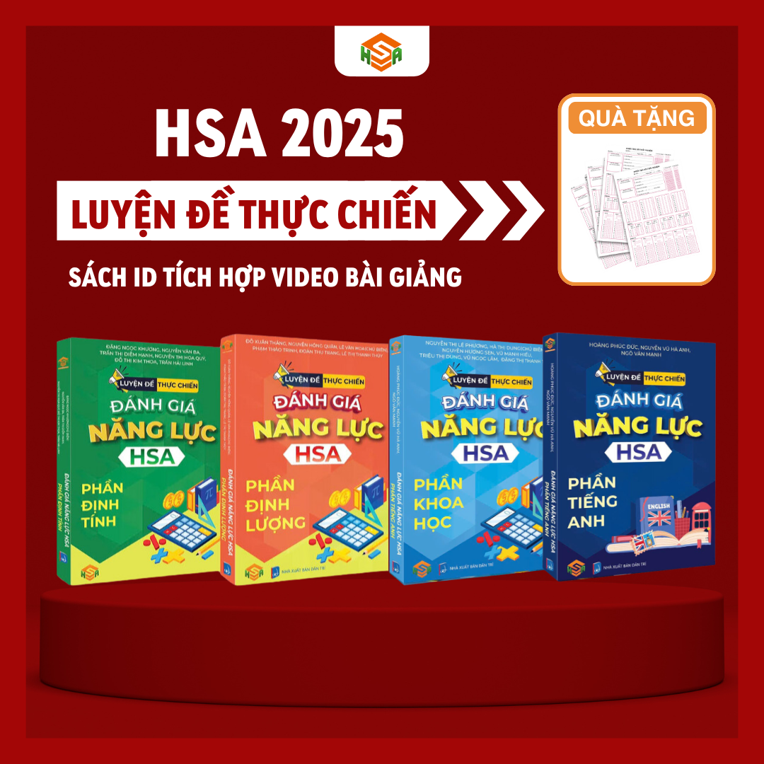 Sách luyện đề thi đánh giá năng lực 2025 - HSA EDUCATION