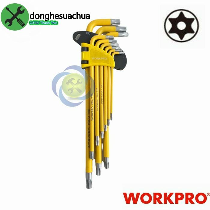 Bộ lục giác sao có lỗ Workpro W022012 T10-T50 ( 9 cây)