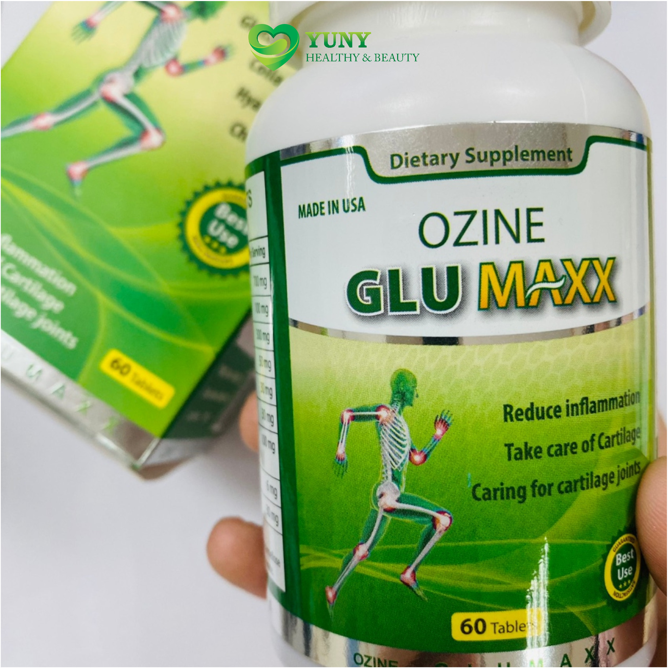 Viên Uống Hỗ Trợ Tái Tạo Sụn Khớp Ozine Glumaxx Hộp 60 Viên