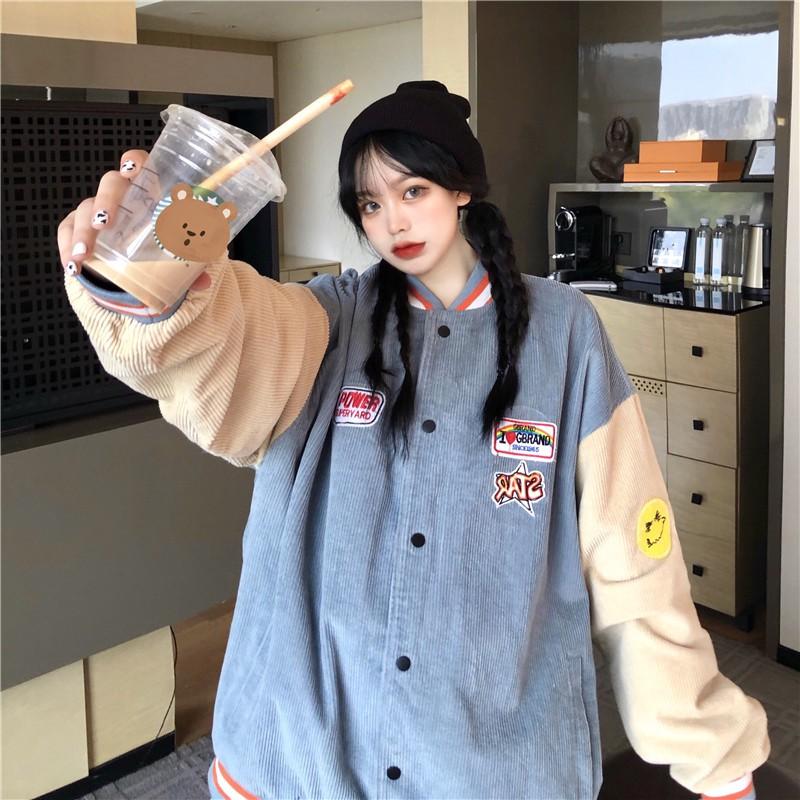 Áo khoác bomber unisex - Áo khoác bóng chày chất NHUNG TÂM oversized trẻ trung năng động