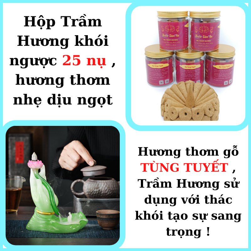 Trầm Hương - NỤ TÙNG TUYẾT khói ngược, hương tùng tuyết cao cấp tự nhiên 100%