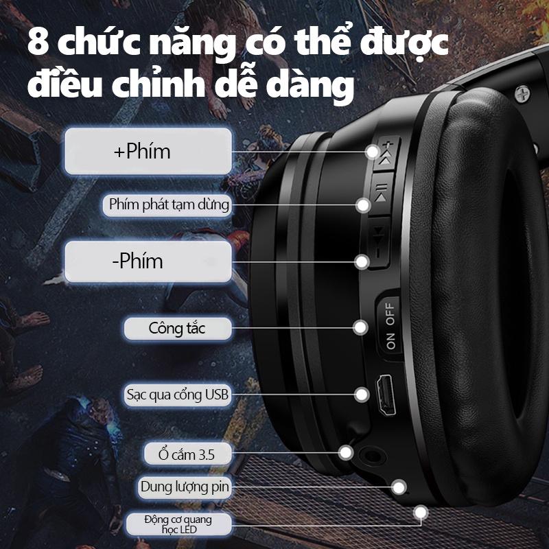 Tai nghe chơi game không dây Bluetooth tai mèo ONIKUMA B90 Đen với micrô có thể thu vào đèn RGB