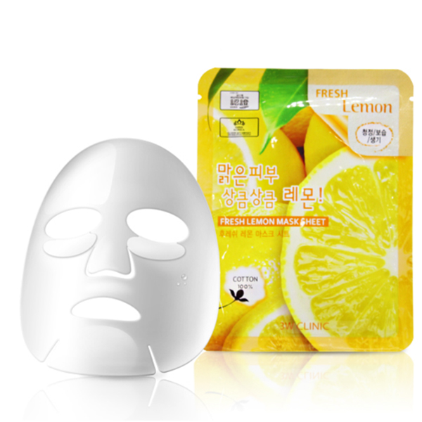 Combo 10 Gói Mặt Nạ Chiết Xuất Chanh 3W Clinic Fresh Lemon Mask Sheet (23ml x 10)