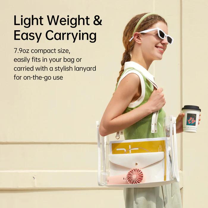 Quạt cầm tay mini Jisulife Life 4 ABS 5 cấp độ gió 3600mAh/5000mAh - Sử dụng liên tục 12h - Hàng Chính hãng
