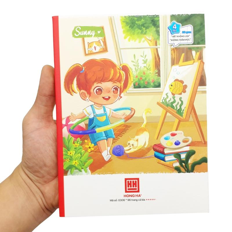 Vở Class Sunny - 4 Ô Ly 96 Trang 80gsm - Hồng Hà 0306 (Mẫu Màu Giao Ngẫu Nhiên)