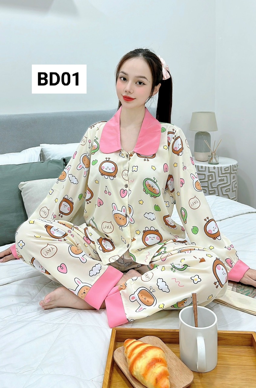 Đồ bộ nữ lụa Mango Bigsize 58-75kg tay dài quần dài BD01