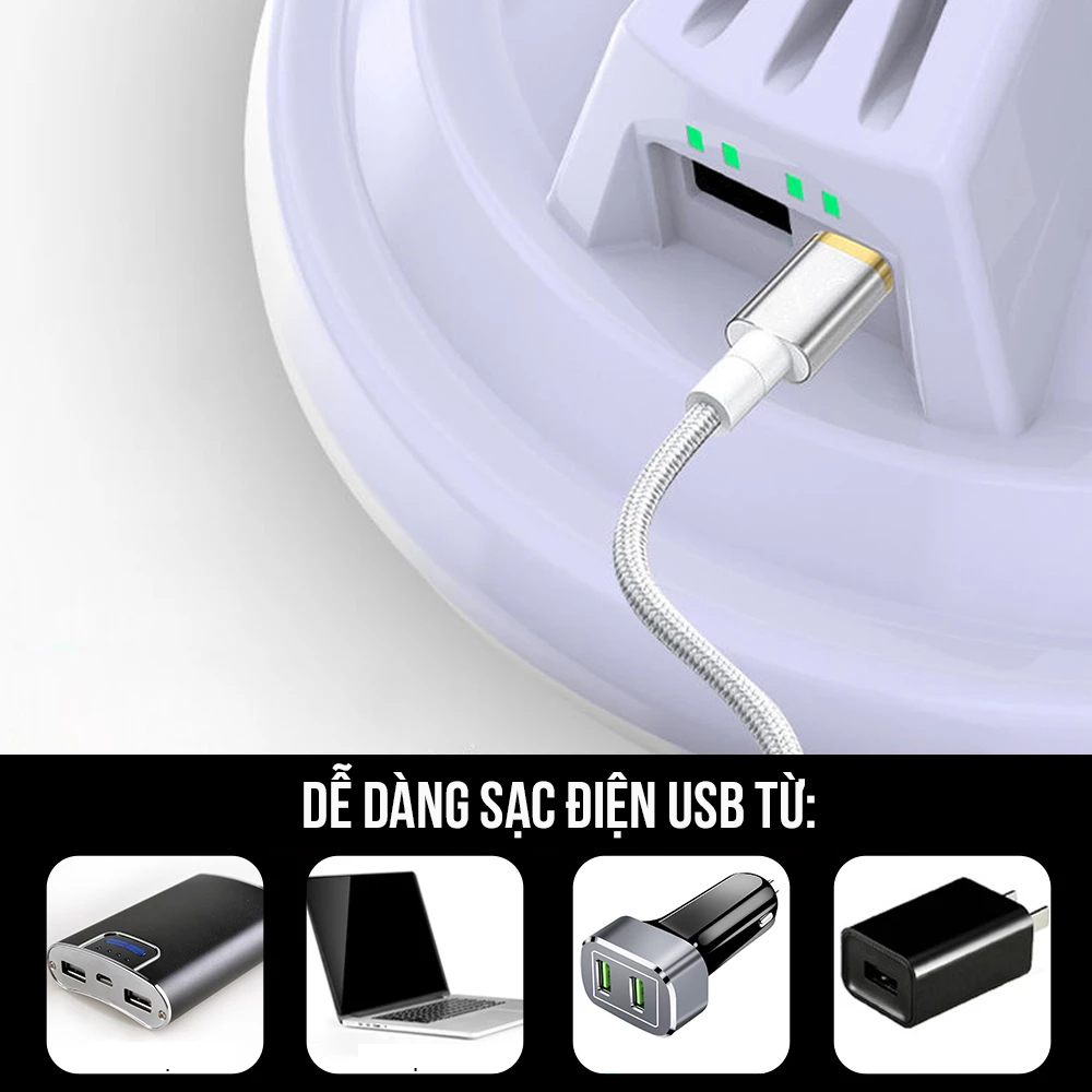 Đèn 100Led Tròn Siêu Sáng Cho Cắm Trại Dã Ngoại/ Mưa Bão/ Sửa Chữa Sạc Điện USB Hỗ Trợ Sạc Dự Phòng Điện Thoại Chống Nước Cao Cấp Kavisota