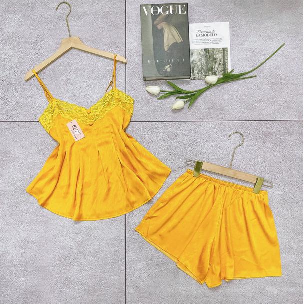 Đồ bộ 2dây lụa xước đủ màu (Đỏ/Xanhdương/Xanhlá/Xanhchuối/Vàng) Freesize 40-60kg