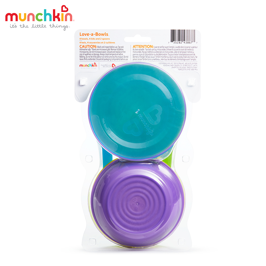 Bộ 4 Bát Có Nắp Và 2 Thìa Munchkin MK43867