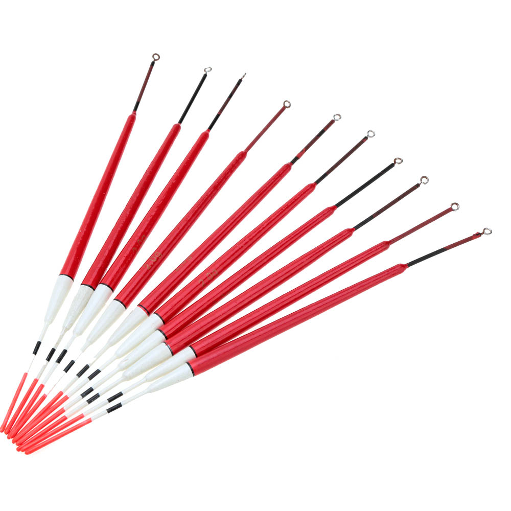 10 cái phao câu cá được làm bằng gỗ paulownia có độ nổi tuyệt vời, thích hợp cho mọi cần câu