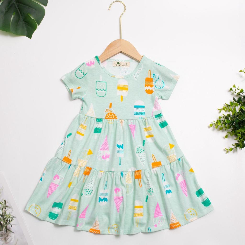 : Váy Cotton Họa Tiết Vải Co Giãn 4 chiều VCT2306 Thương Hiệu Litibaby Size 2-10, Dành cho 11-30kg