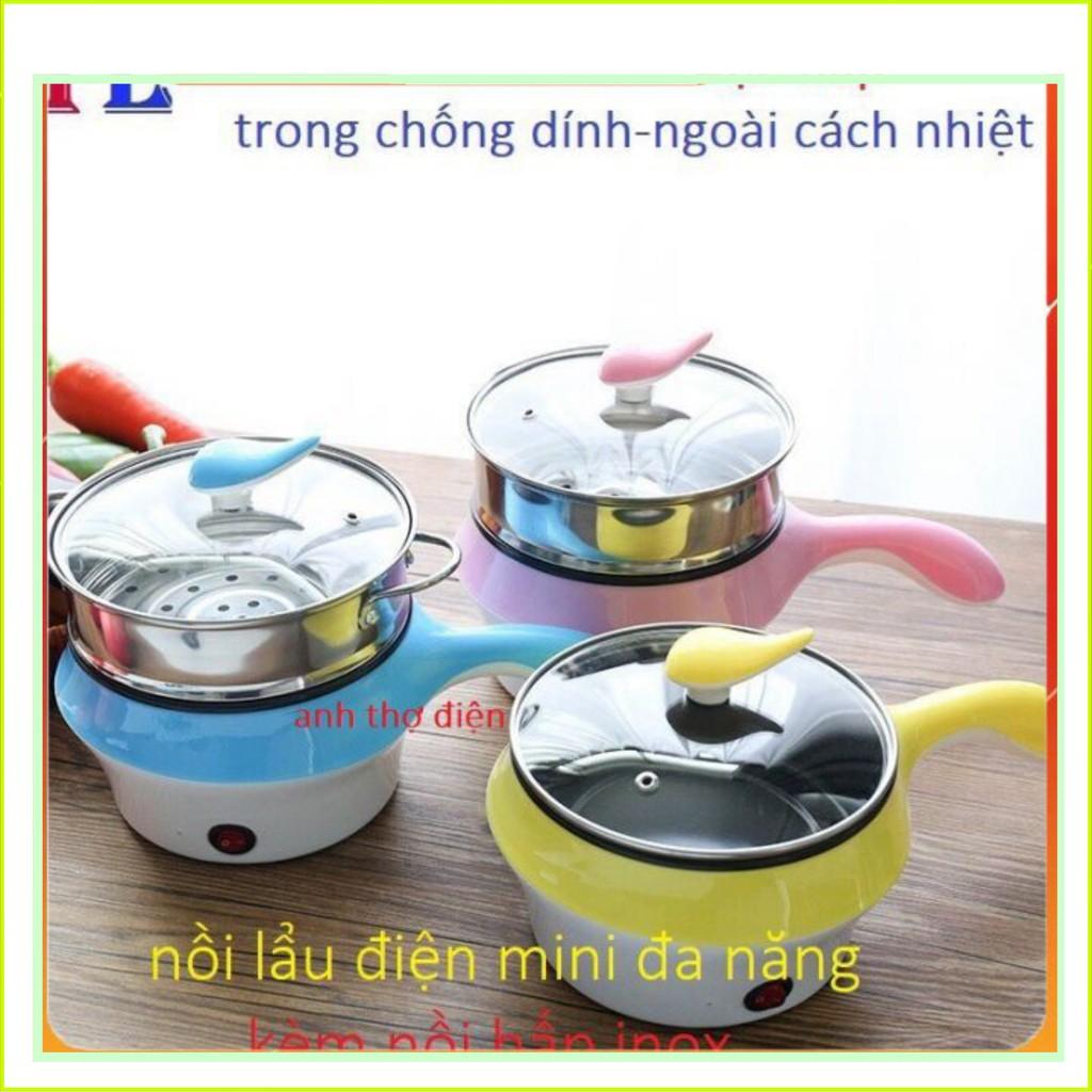 NỒI LẨU- CA NẤU MÌ 2 TẦNG MINI ĐA NĂNG, CHIÊN, HẤP, LẨU, RÁN SIÊU TIỆN LỢI