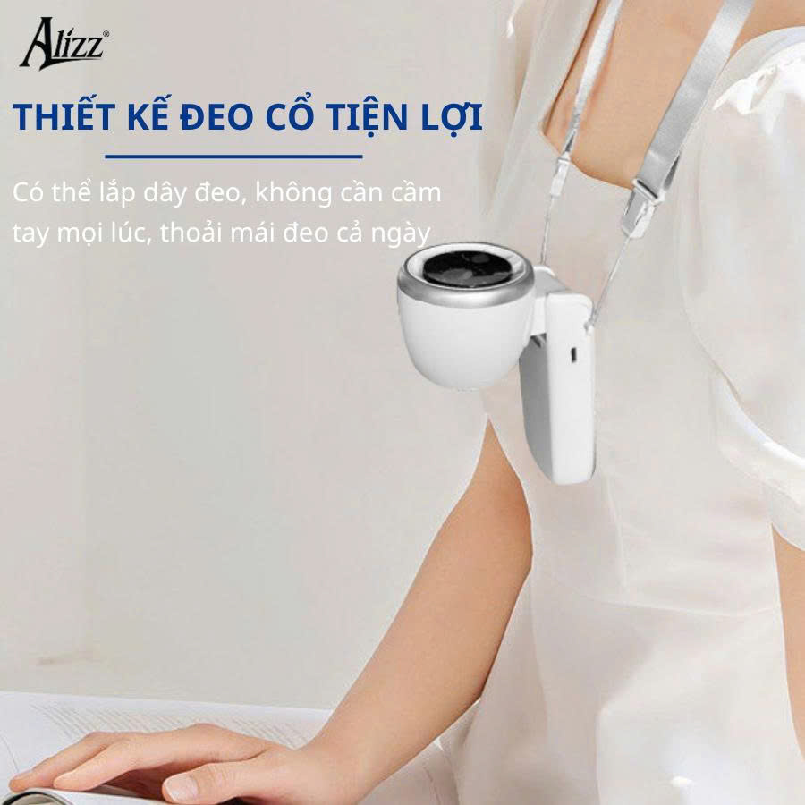 Quạt Cầm Tay Alizz Gấp Gọn Siêu Mát Al-14056 Màn Hình Led Kỹ Thuật Số Cao Cấp