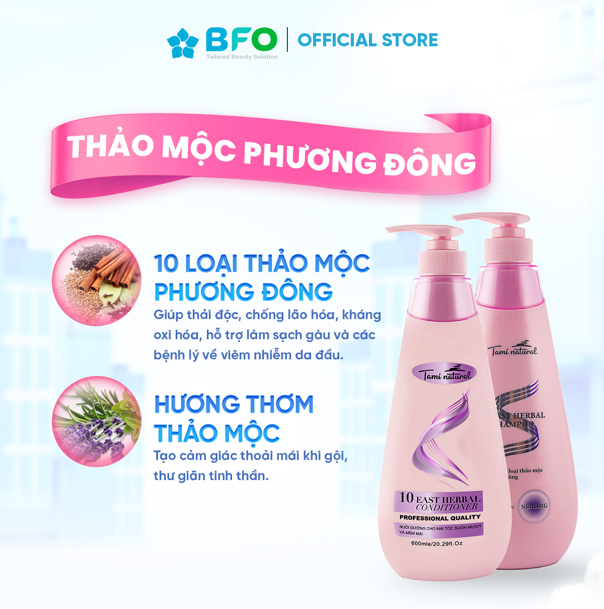 Dầu Gội Ngăn Rụng Tóc Tami Natural 10 Loại Thảo Dược Phương Đông Làm Mềm Mượt Giảm Gãy Rụng 600ml