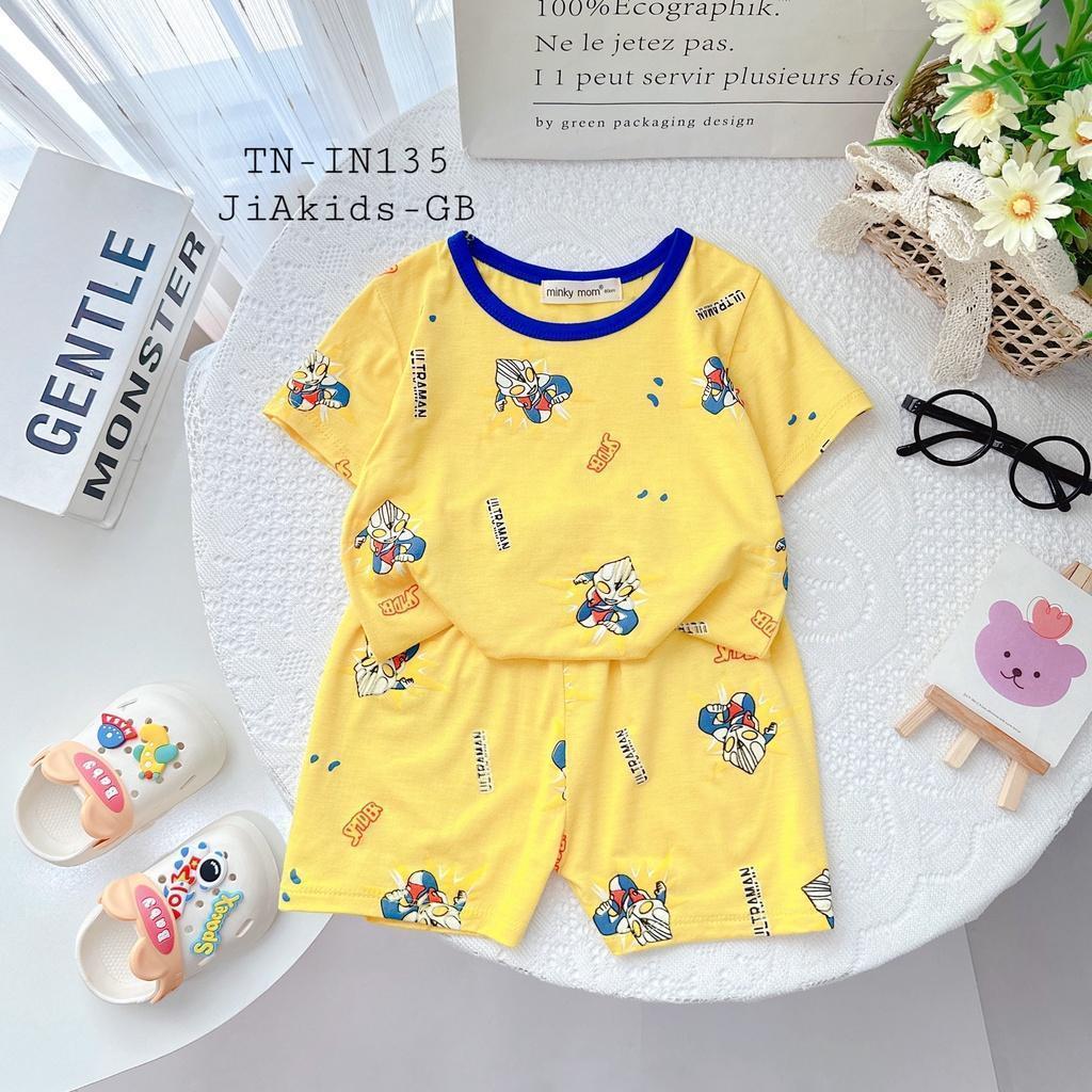 Đồ Bộ Bé Trai Bé Gái Minky Mom, Quần áo trẻ em vải Thun Lạnh mềm mịn thoáng mát an toàn cho bé NN22