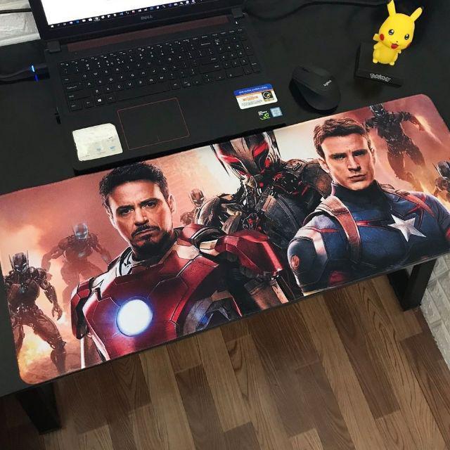 Tấm lót chuột phím nhân vật Siêu Anh Hùng AVENGER (MARVEL) size dài 80 x 30 x 0.3 cm - loại mousepad speed (Hình ngẫu n