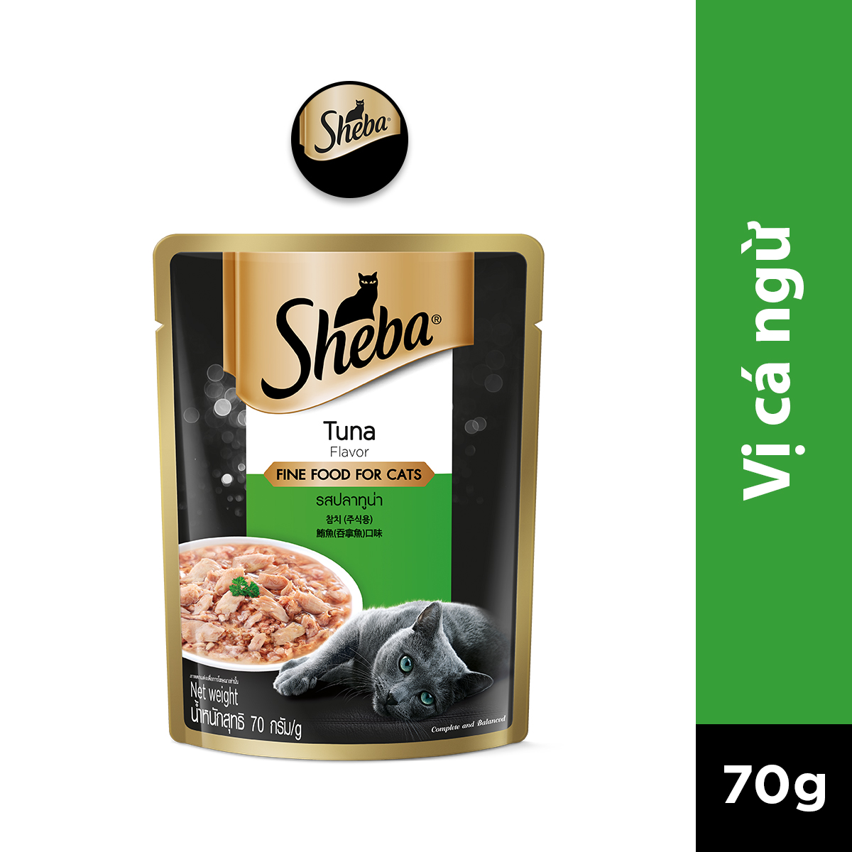 SHEBA Pate cho mèo sành ăn - Thức ăn cho mèo trưởng thành dạng sốt, 70g, 24 gói