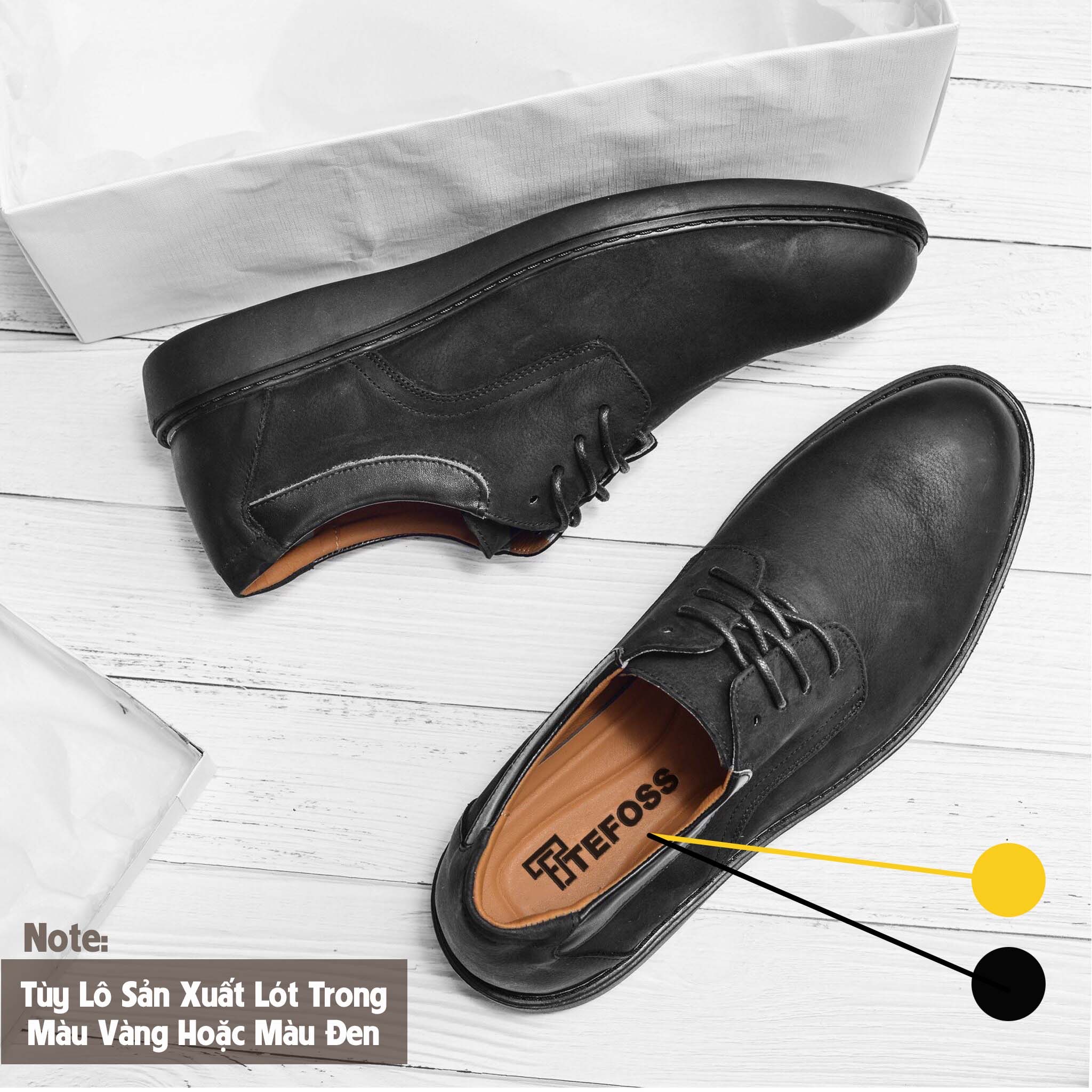 Giày Tây Nam Công Sở Da Bò Thật. Đế Cao Su Đúc Nguyên Khối TEFOSS HN414 Size 38-44