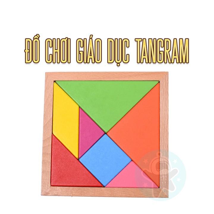 Đồ chơi gỗ cho bé xếp hình Tangram bằng gỗ cho trẻ tư duy, phát triển tính sáng tạo