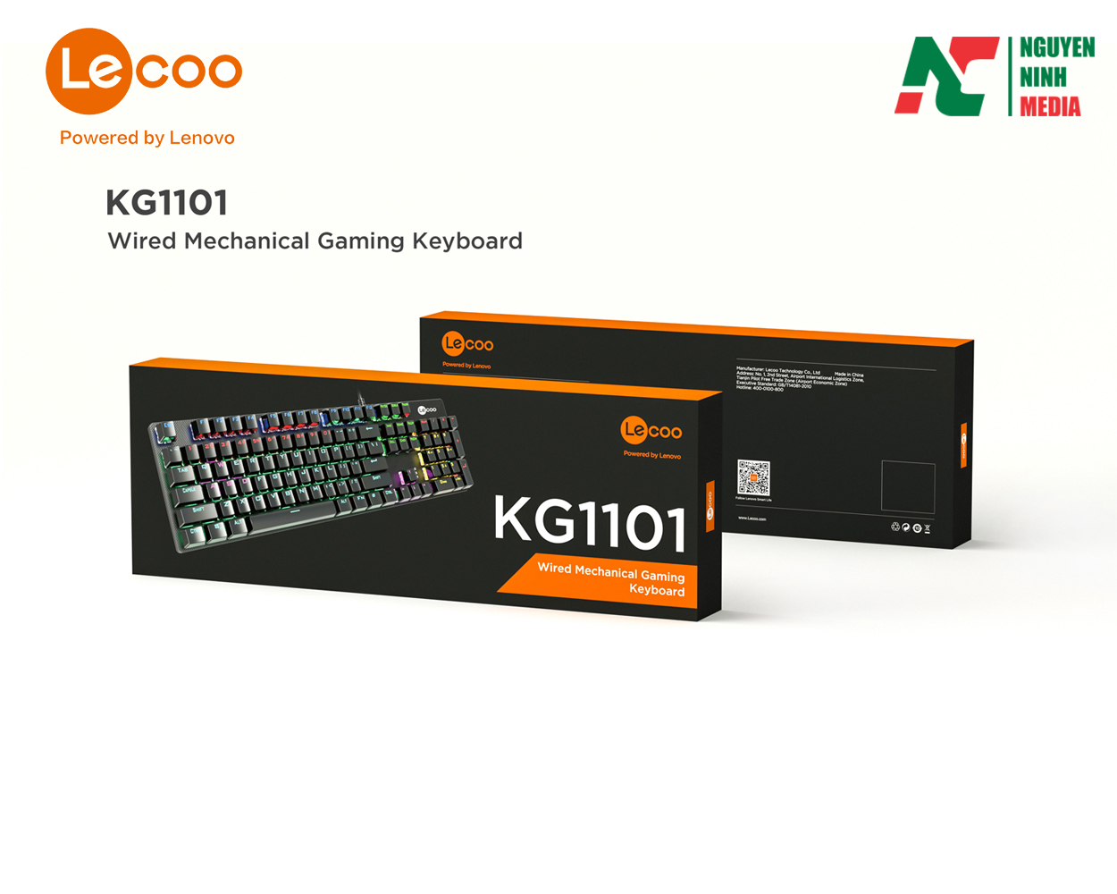 Bàn Phím Cơ Gaming Lenovo Lecoo KG1101 Mutil LED (Blue Switch) - Hàng Chính Hãng