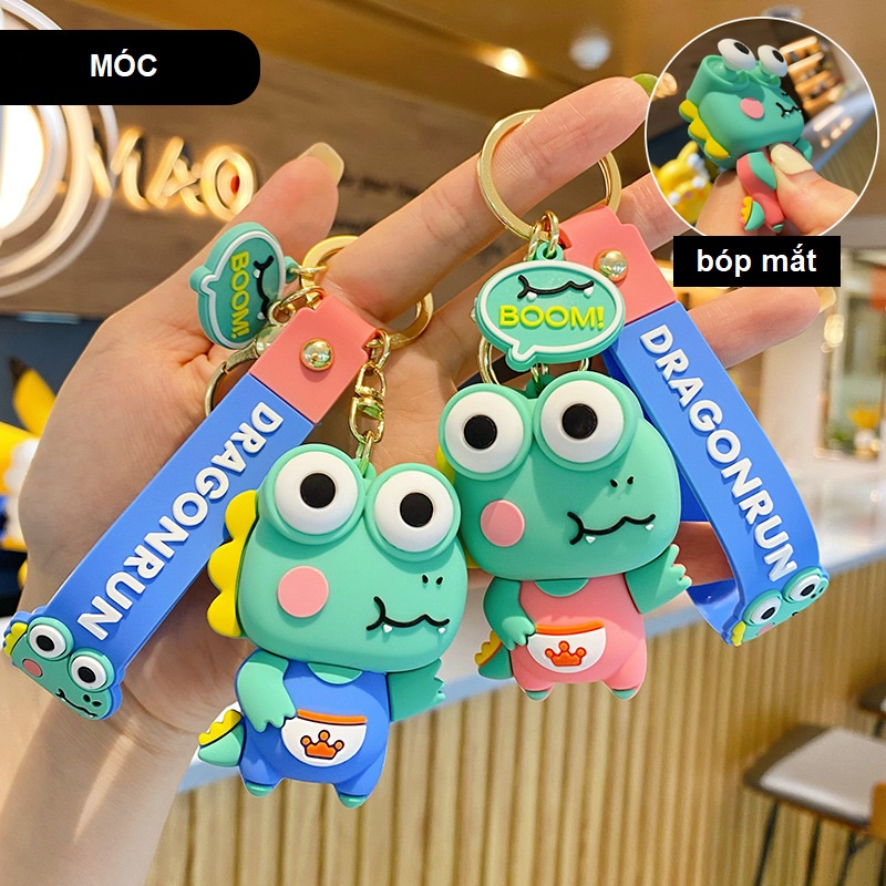 Móc khóa Khủng Long bóp lồi mắt đáng yêu
