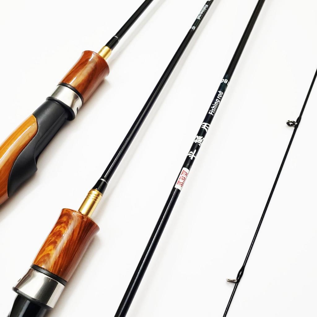 Cần câu máy Lure UL 2 khúc ngọn dẻo máy đứng, máy ngang cán gỗ dài 1m68, 1m8, 1m98 AnhNamFishing