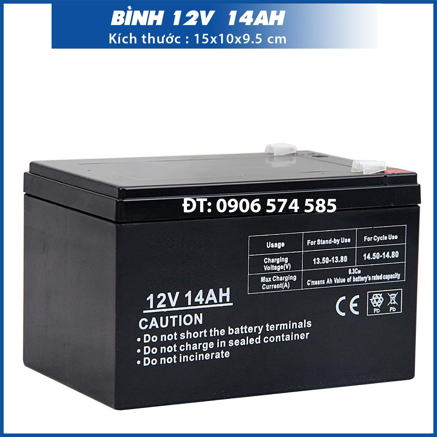 Bình ắc quy khô 12V - 20A - 17A  14A  9A cho xe đạp điện, loa kẹo kéo