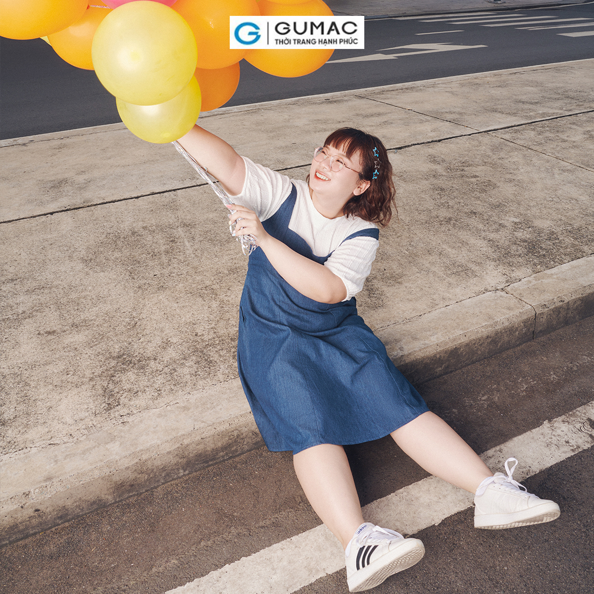 [Có size đến 85kg] Đầm A bigsize cổ vuông thời trang GUMAC DD10035
