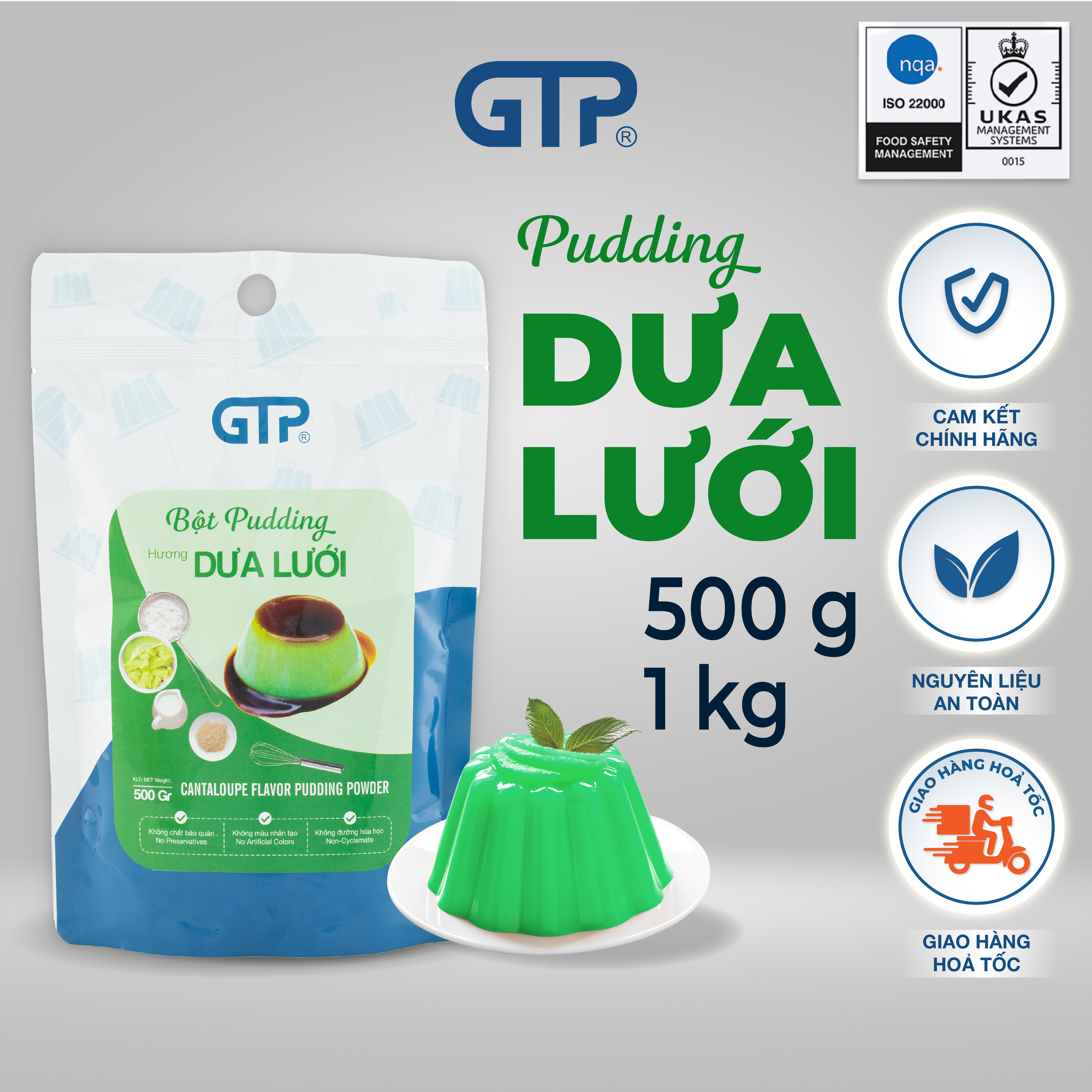 Pudding GTP hương Trứng/ Khoai môn/ Dâu/ Dưa Lưới/ Matcha