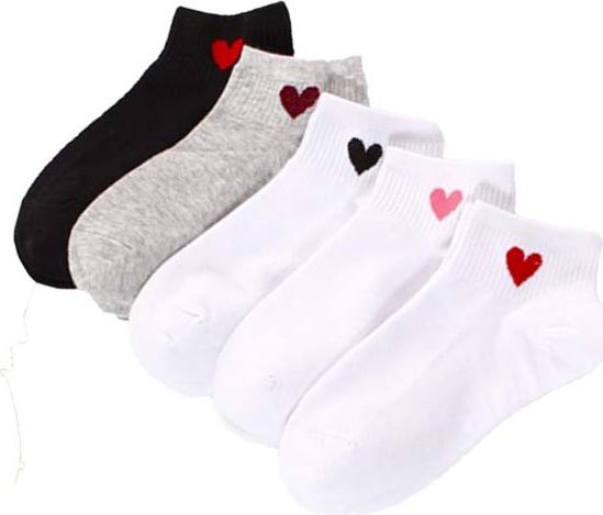 Combo 5 đôi tất trái tim thời trang, năng động (giao màu ngẫu nhiên)