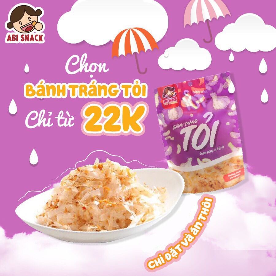 Bánh Tránh Tỏi - Bánh Tráng Trộn Bơ Tỏi ABI SNACK