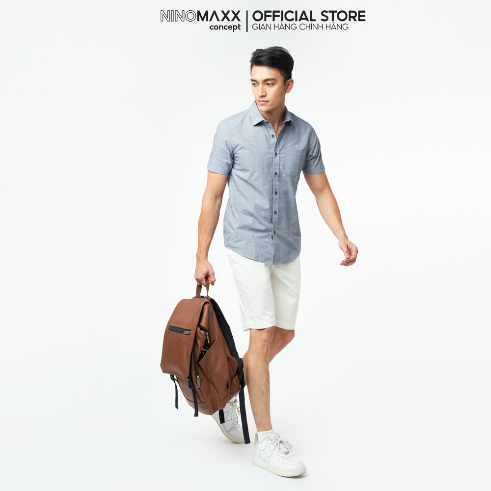 NIOMAXX Áo sơ mi caro Nam tay ngắn form Slim Fit 2101005