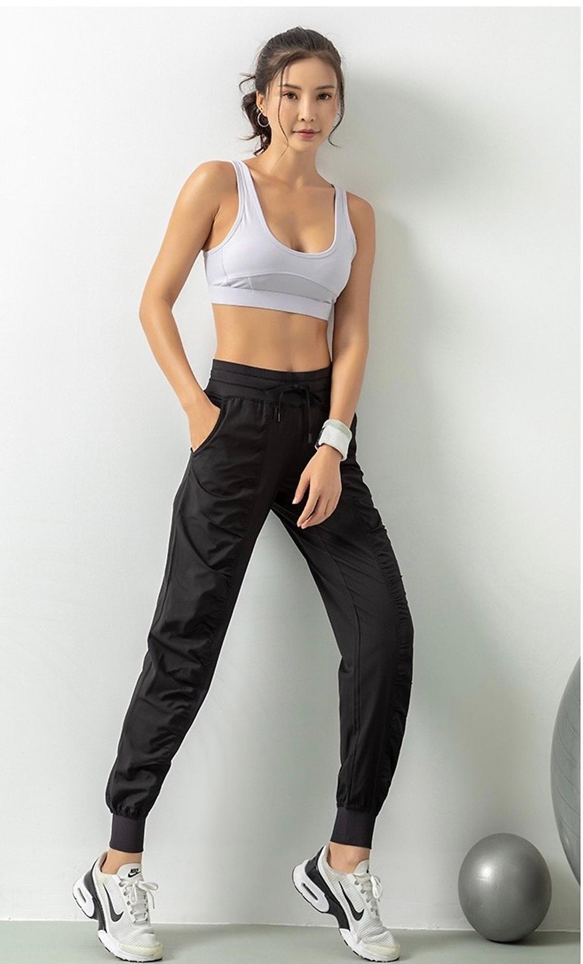 QUẦN DÀI JOGGER SPORT DÙ NỮ TẬP GYM/YOGA/ĐI BỘ CHẤT VẢI DÙ CAO CẤP THẤM HÚT MỒ HÔI - Màu Hồng