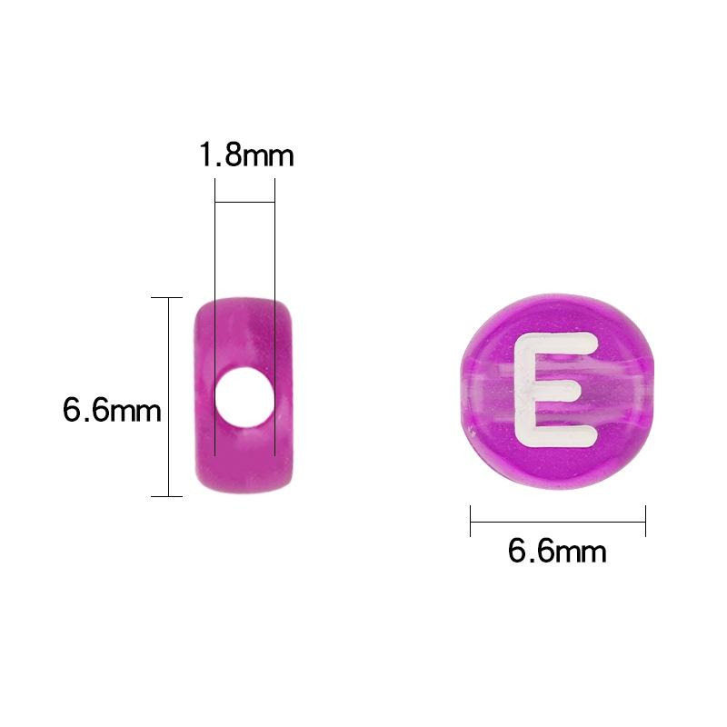Set 100 Hạt Nhựa Trong Suốt In Chữ Tiếng Anh Nhiều Màu Sắc Dùng Làm Vòng Tay Thủ Công